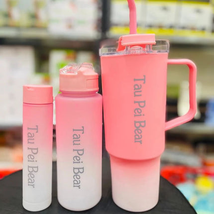 Tumbler 3pcs bottle set with straw